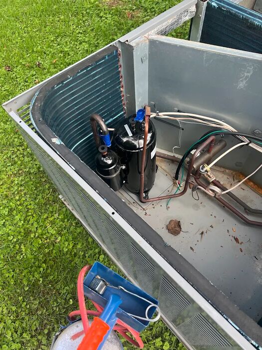 Package unit opened up for diagnosis