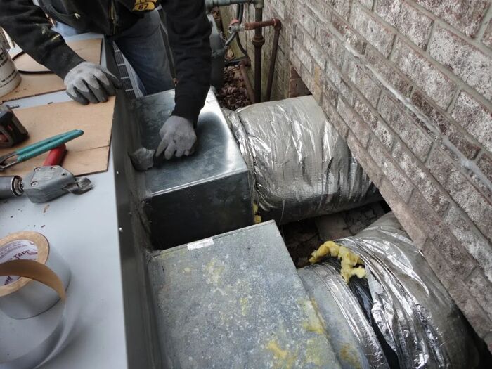 Fabricating and sealing new duct work
